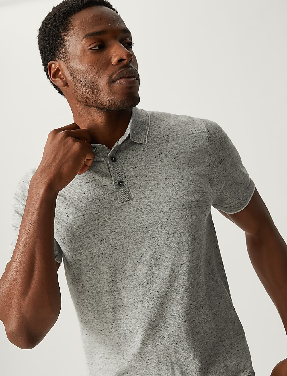 Cotton Rich Short Sleeve Knitted Polo Shirt