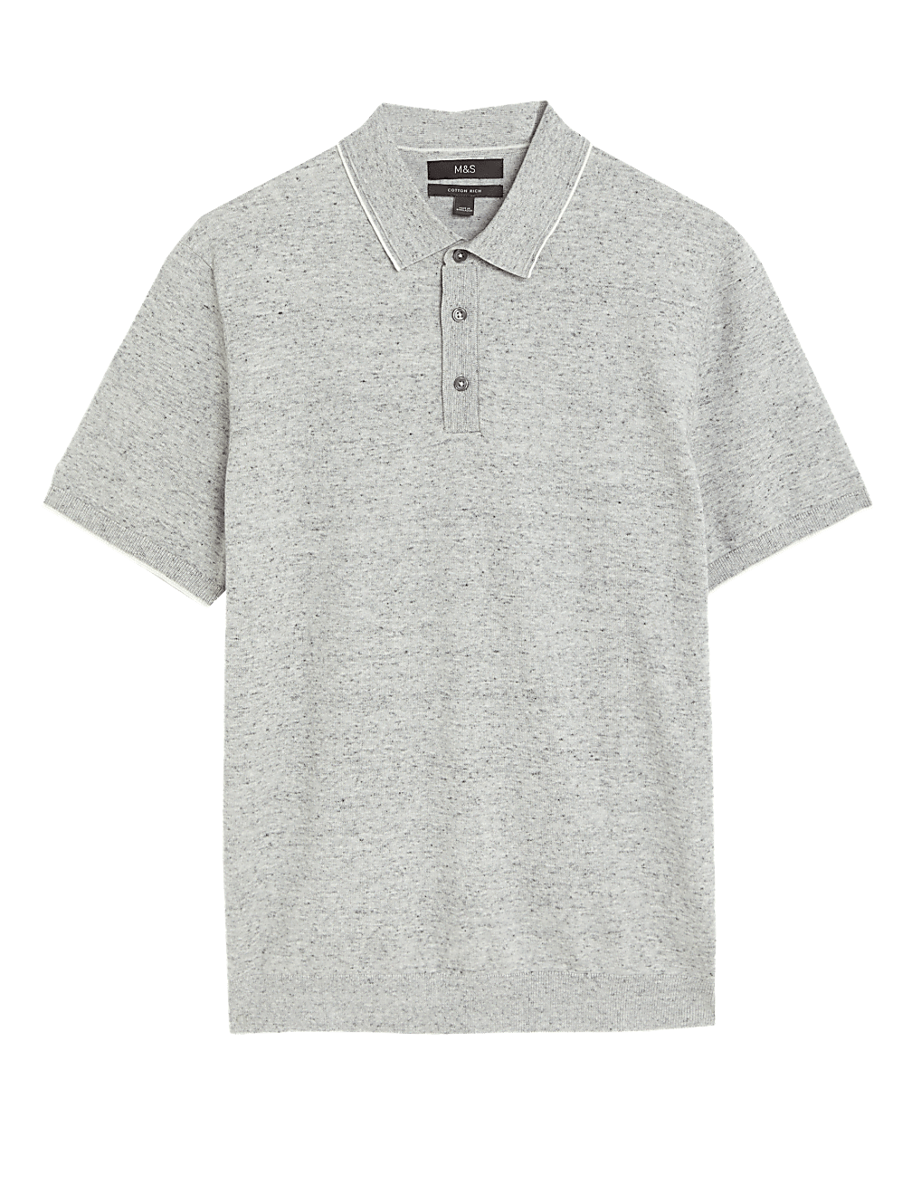 Cotton Rich Short Sleeve Knitted Polo Shirt