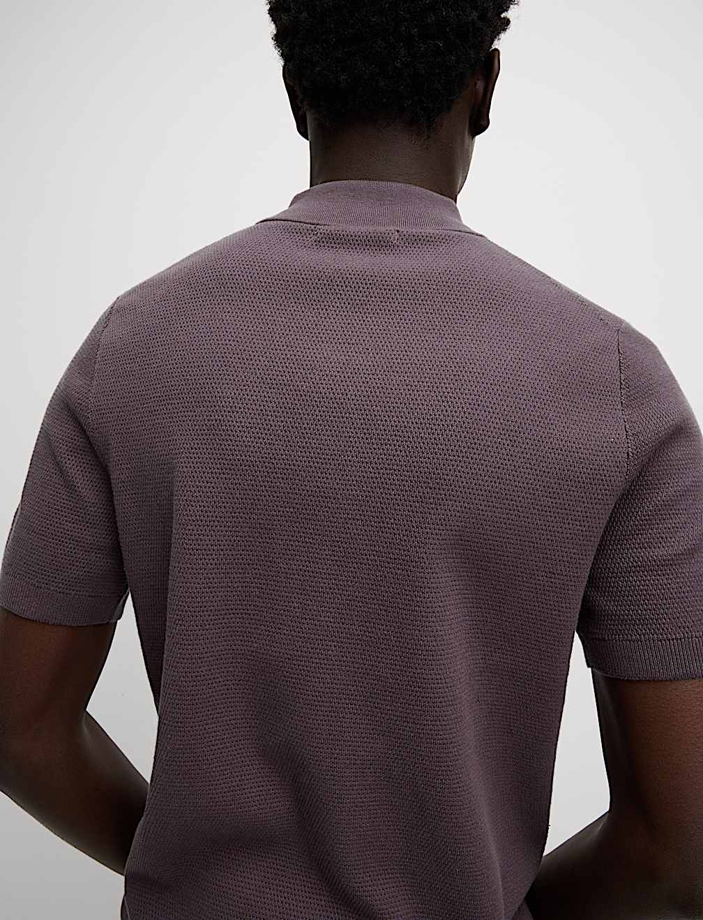 Cotton Rich Textured Knitted Polo Shirt