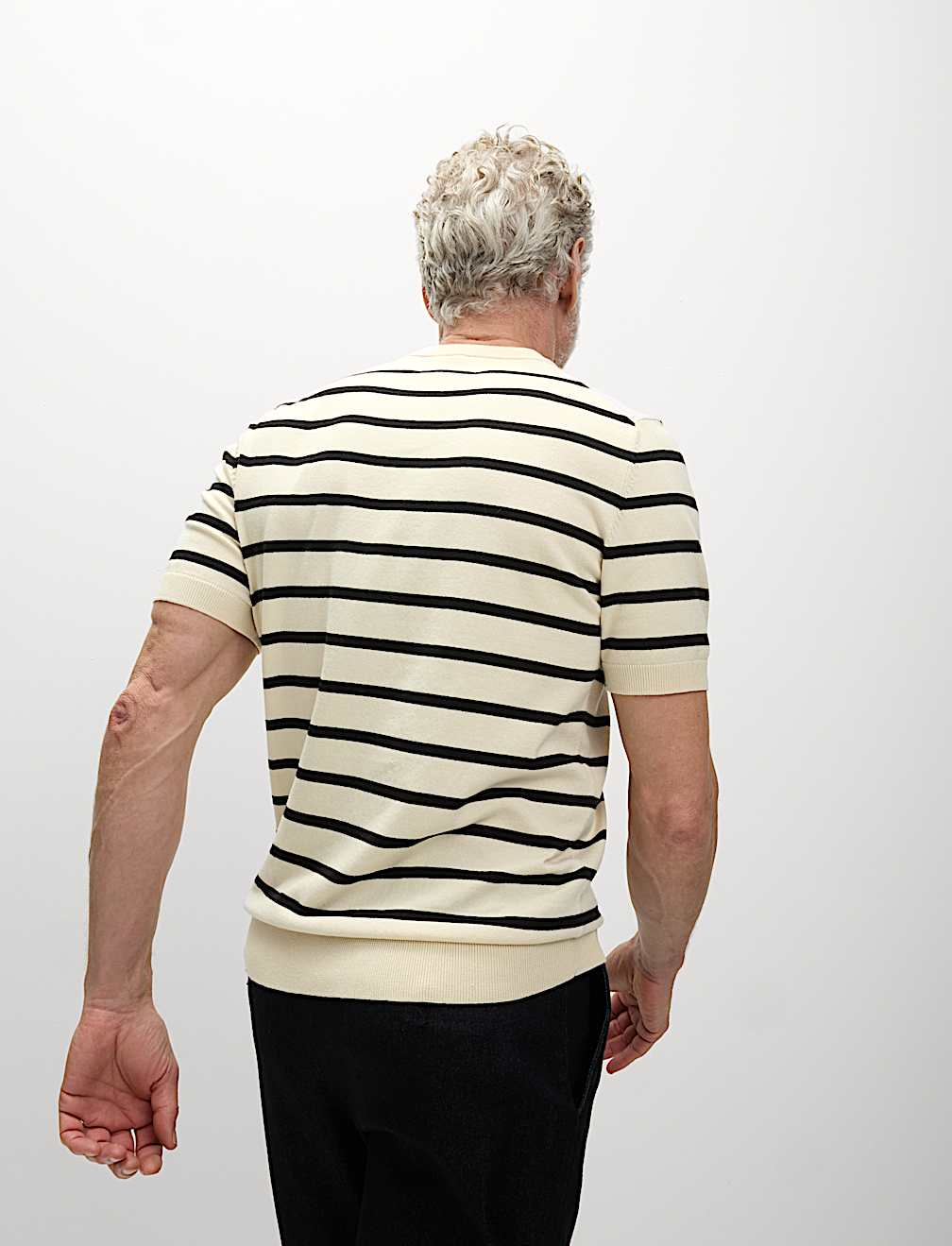 Cotton Rich Striped Knitted T-Shirt