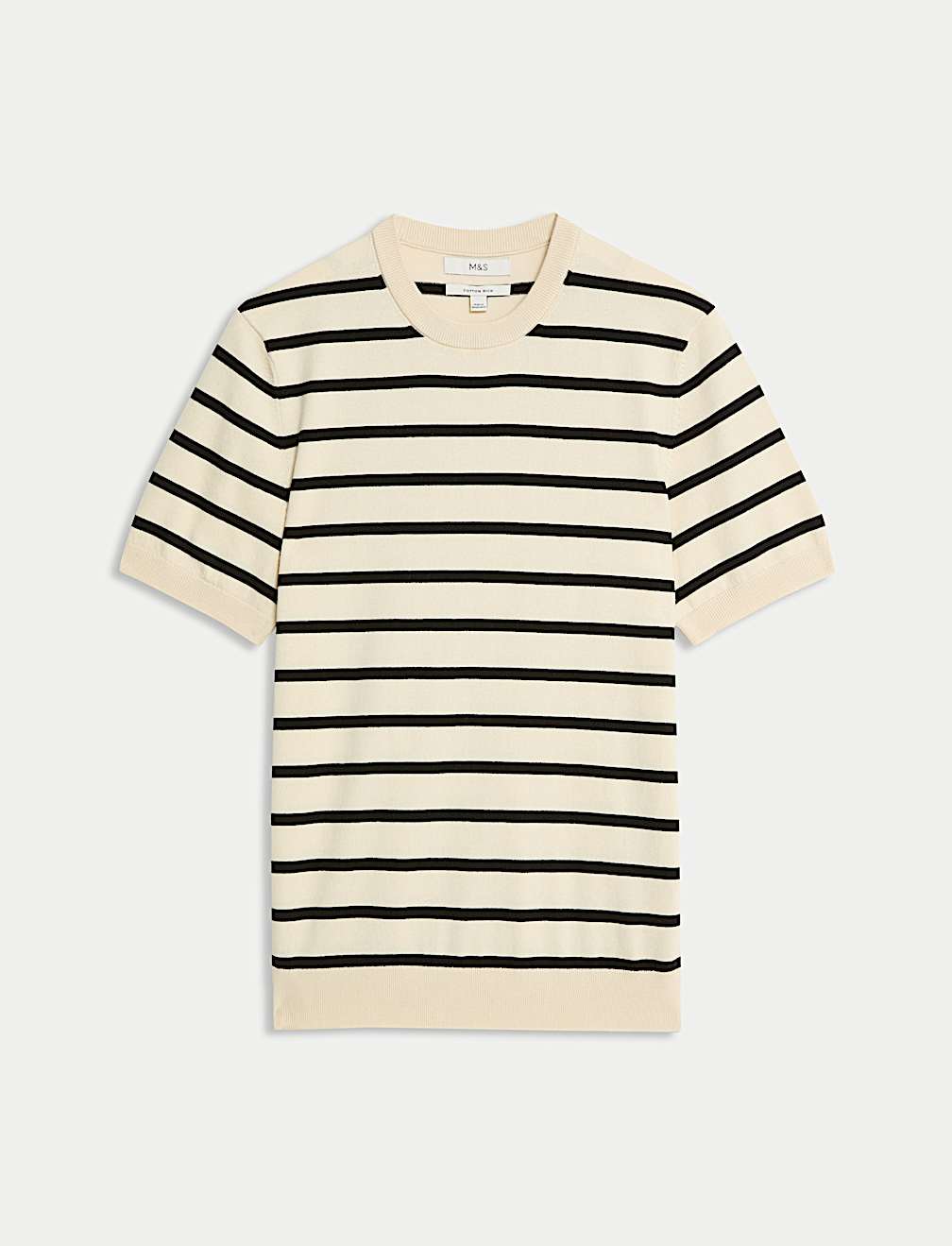 Cotton Rich Striped Knitted T-Shirt