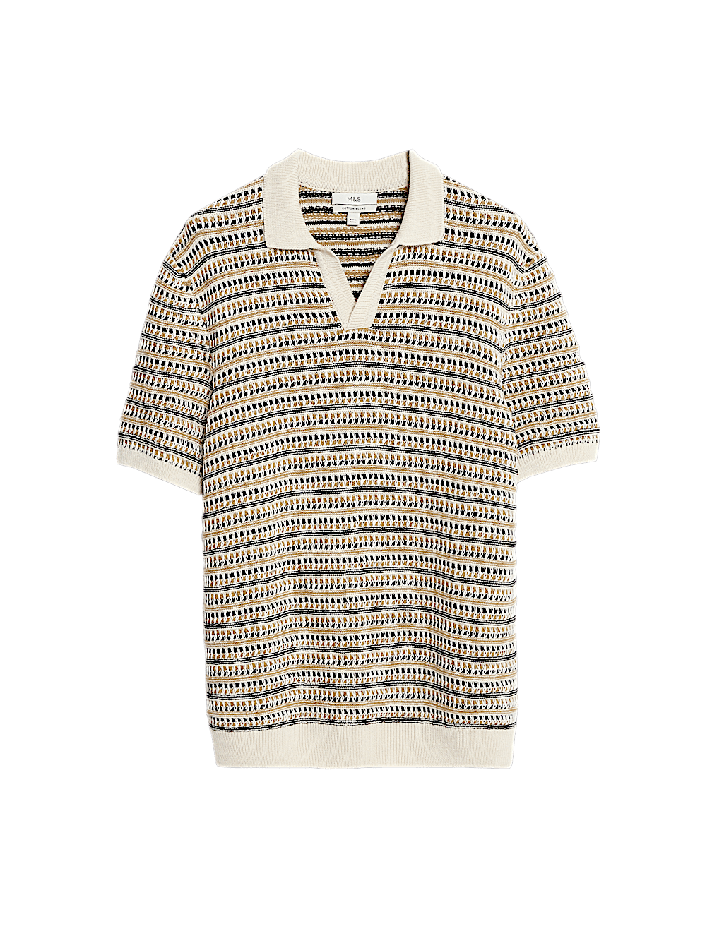 Cotton Blend Knitted Polo Shirt