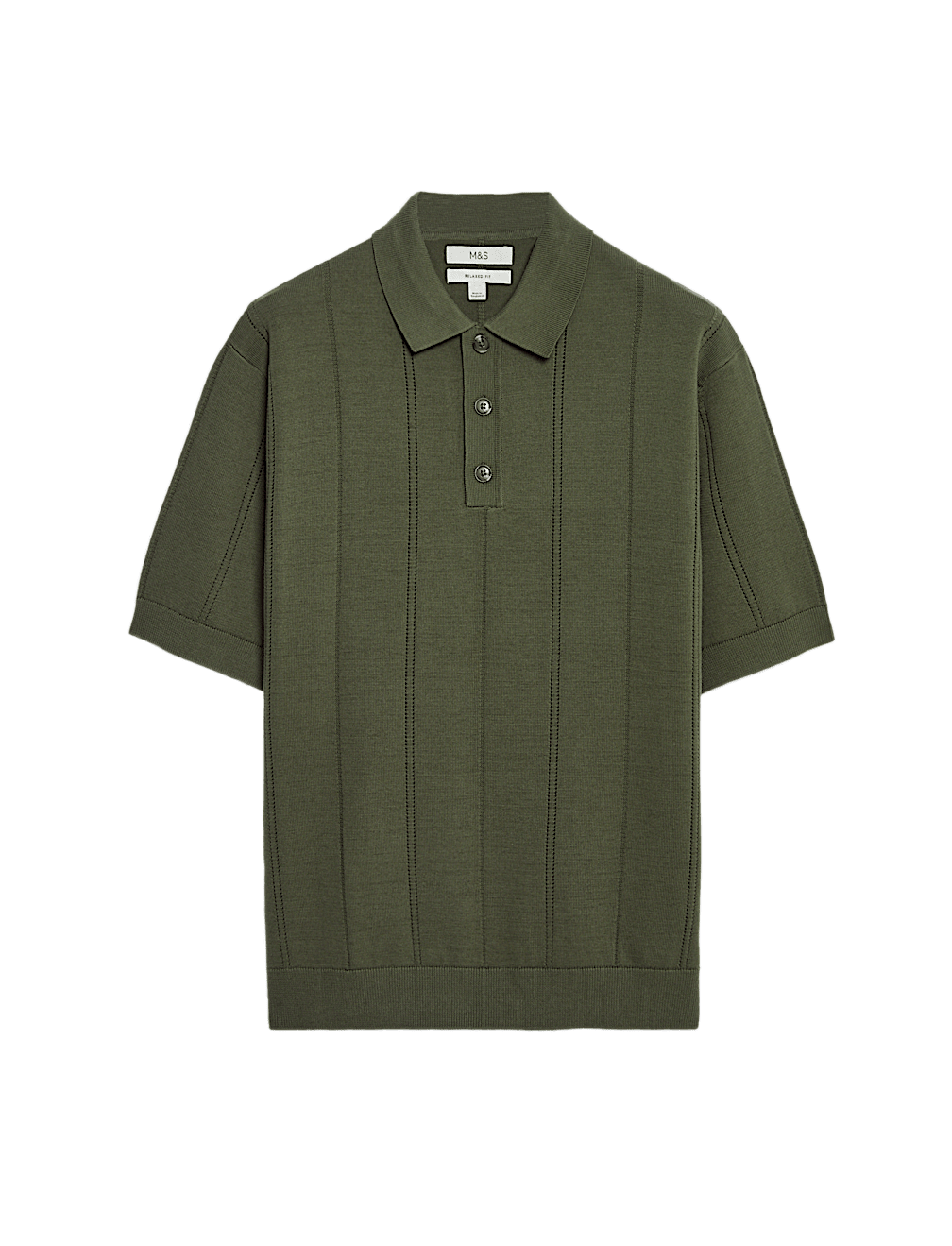 Pure Cotton Textured Knitted Polo Shirt