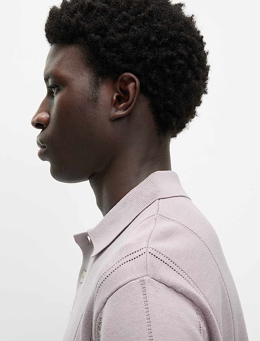 Pure Cotton Textured Knitted Polo Shirt