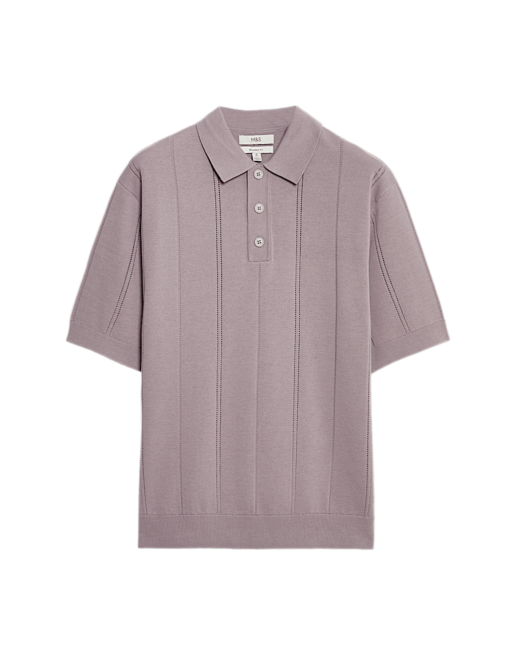Pure Cotton Textured Knitted Polo Shirt