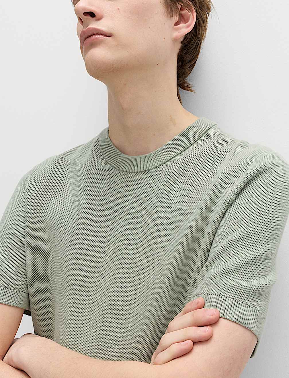 Cotton Rich Textured Knitted T-Shirt