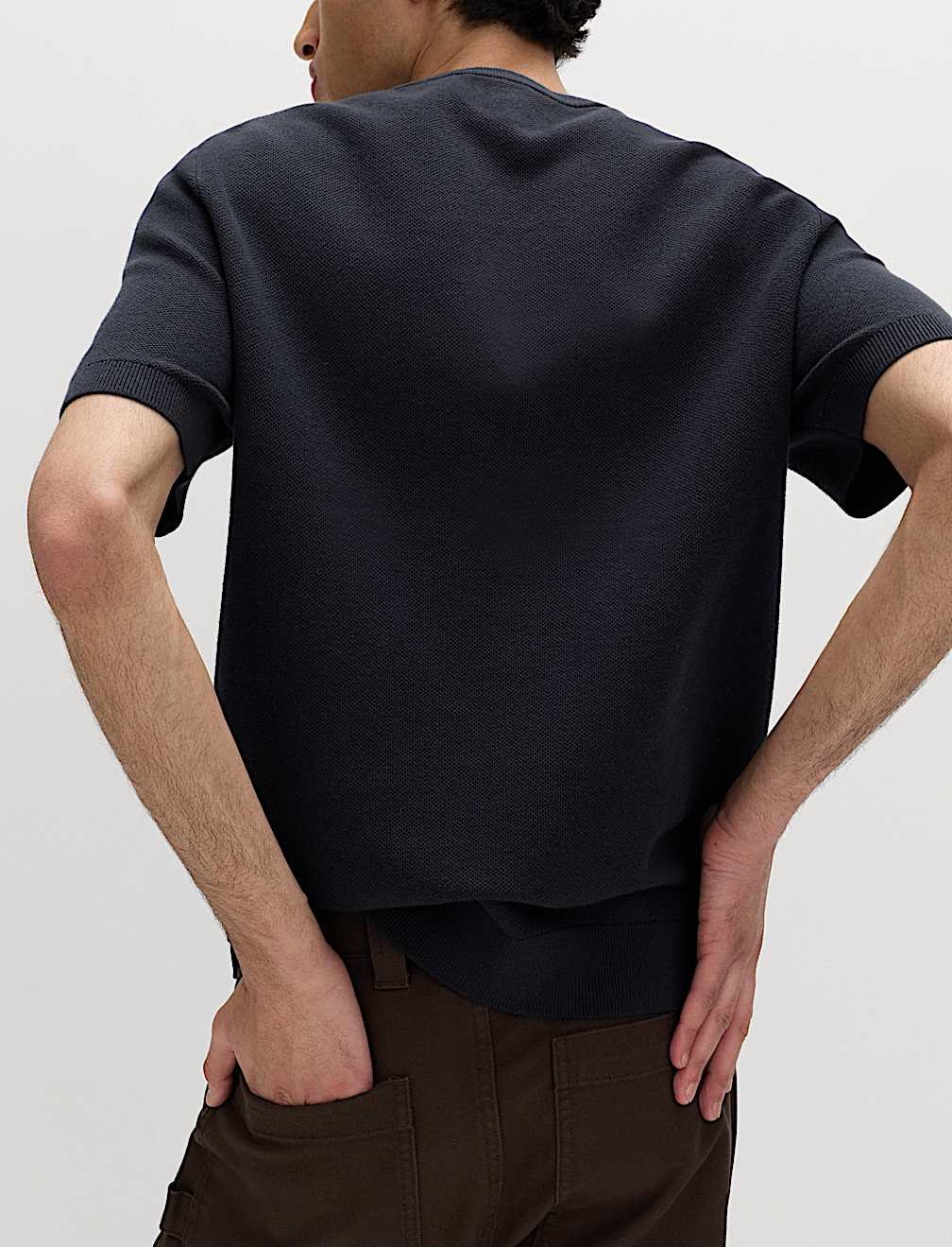 Cotton Rich Textured Knitted T-Shirt