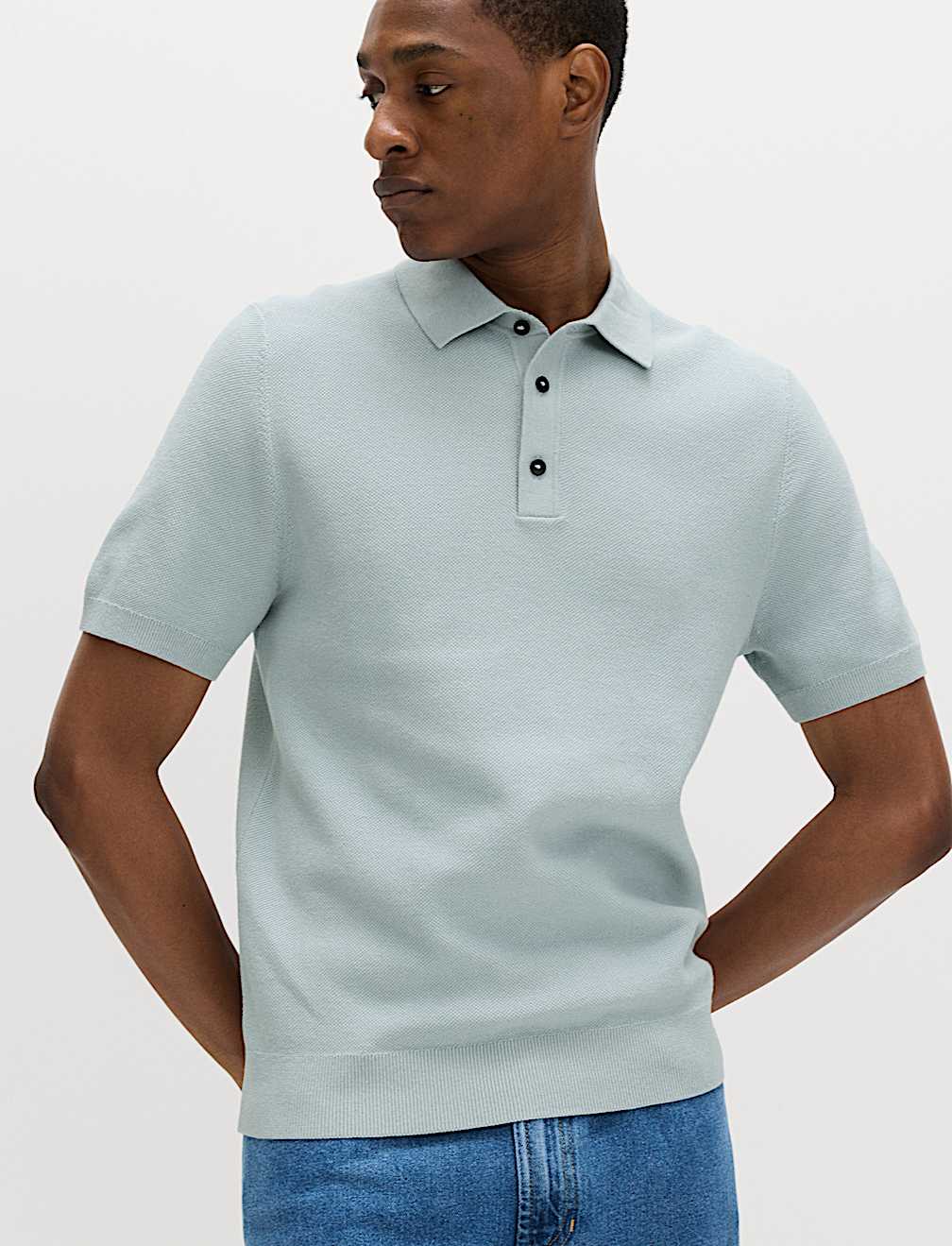 Cotton Rich Regular Fit Knitted Polo Shirt