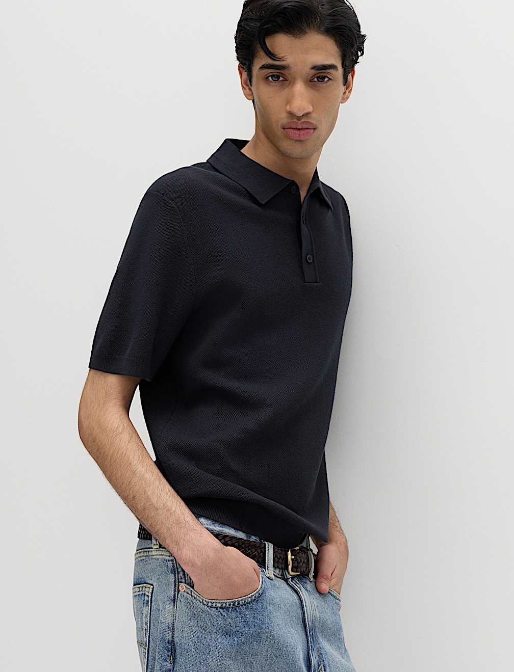 Cotton Rich Regular Fit Knitted Polo Shirt