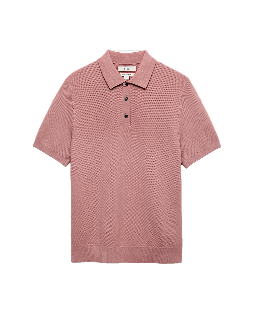 Cotton Rich Textured Knitted Polo Shirt