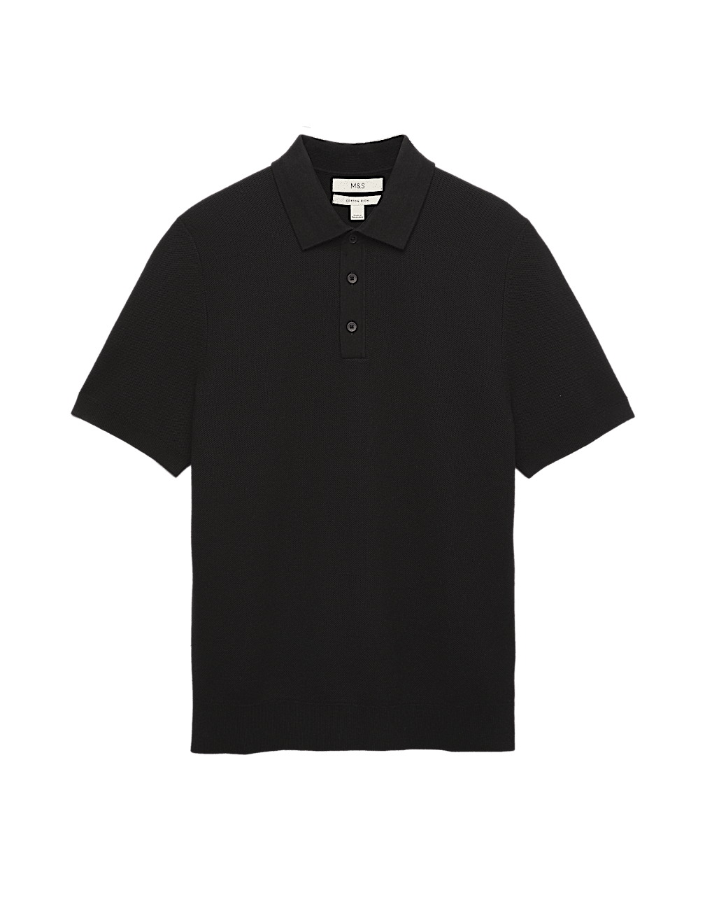 Cotton Rich Textured Knitted Polo Shirt
