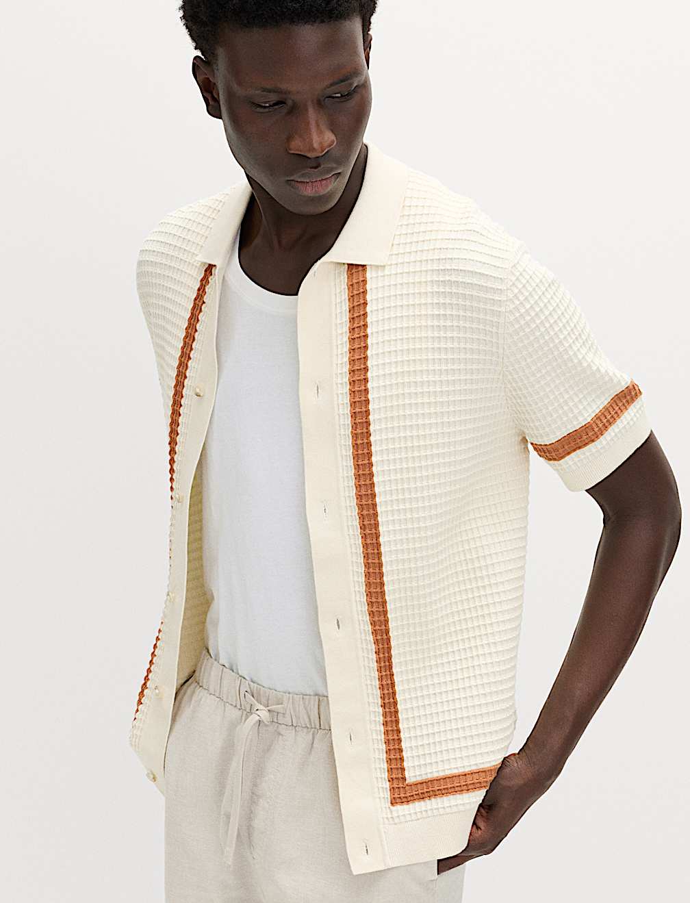 Pure Cotton Tipped Knitted Polo Shirt