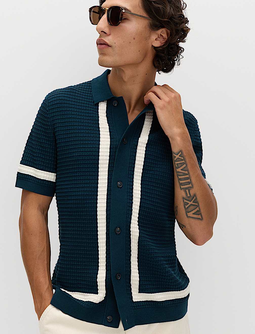 Pure Cotton Tipped Knitted Polo Shirt