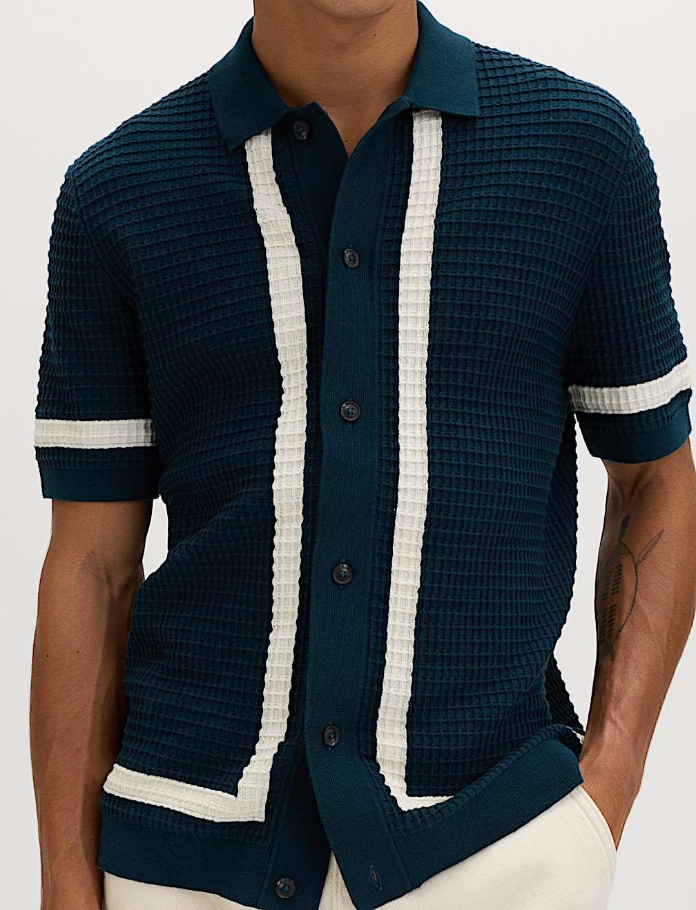 Pure Cotton Tipped Knitted Polo Shirt