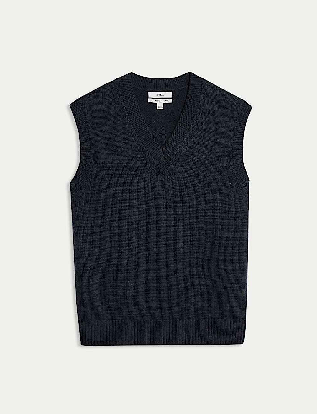 Lambswool Blend V-Neck Knitted Vest