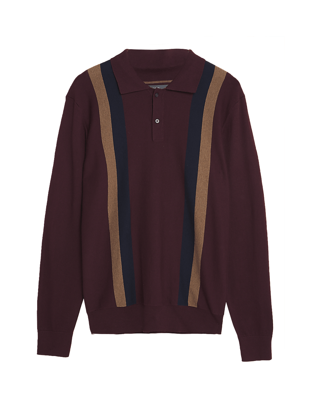Cotton Rich Striped Knitted Polo Shirt