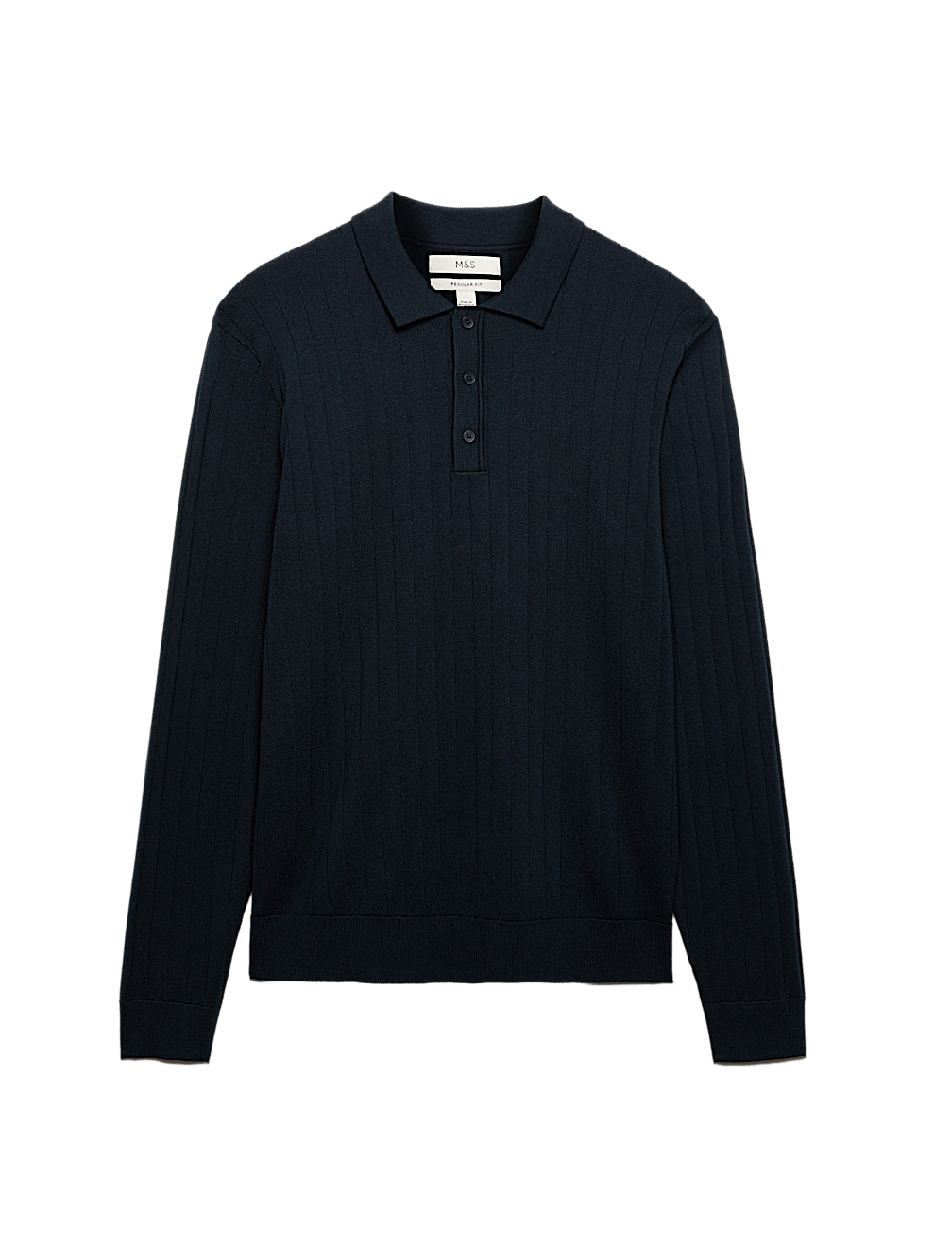 Cotton Blend Smart Rib Knit Polo Shirt