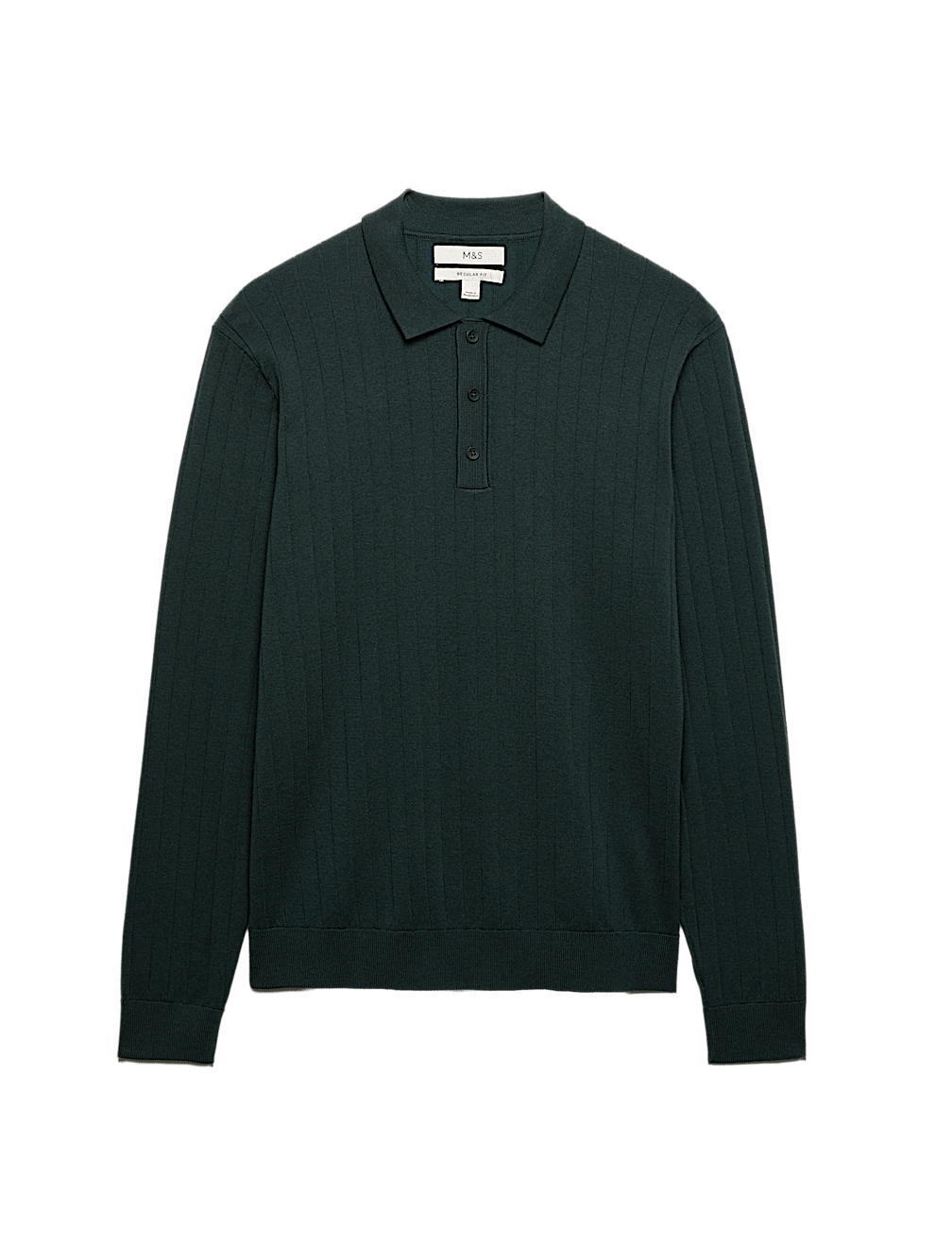 Cotton Blend Smart Rib Knit Polo Shirt