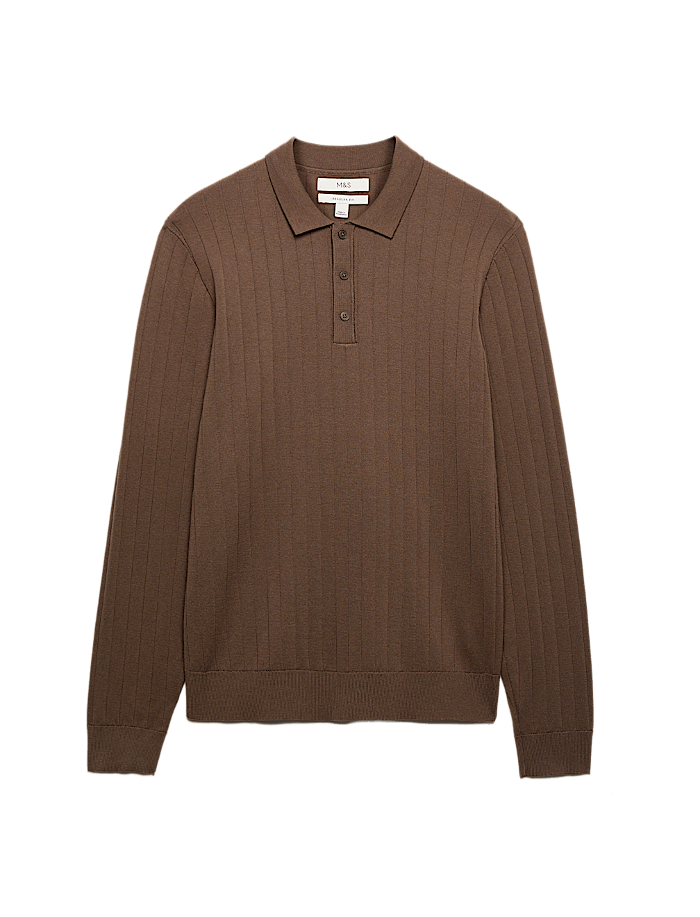 Cotton Blend Smart Rib Knit Polo Shirt
