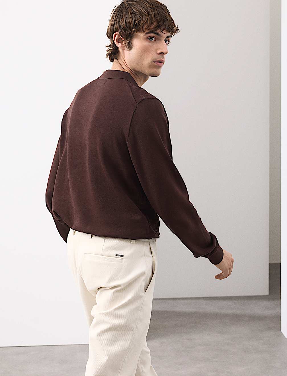 Mercerised Cotton Geometric Half Zip Polo