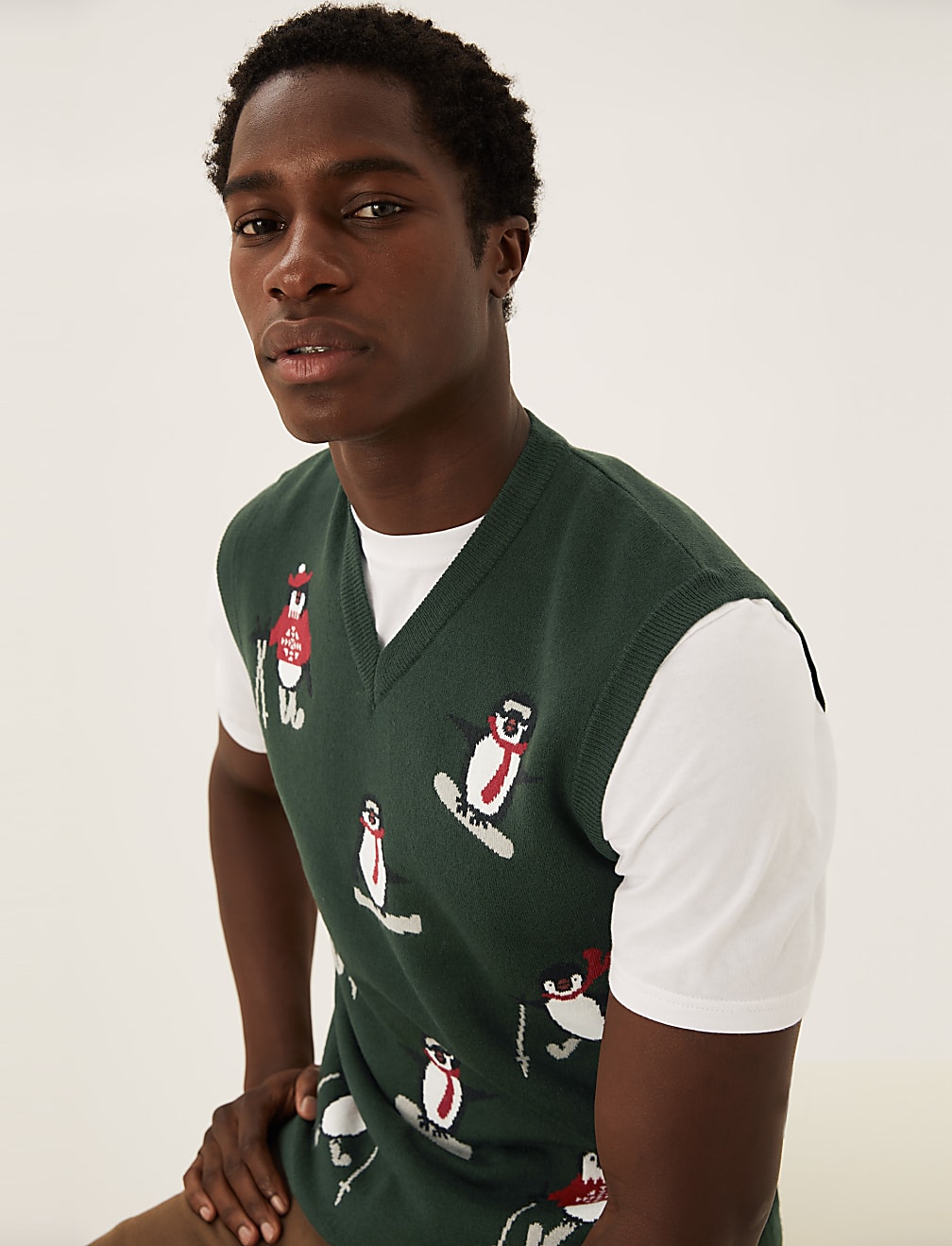 Sleeveless Penguin Christmas Jumper