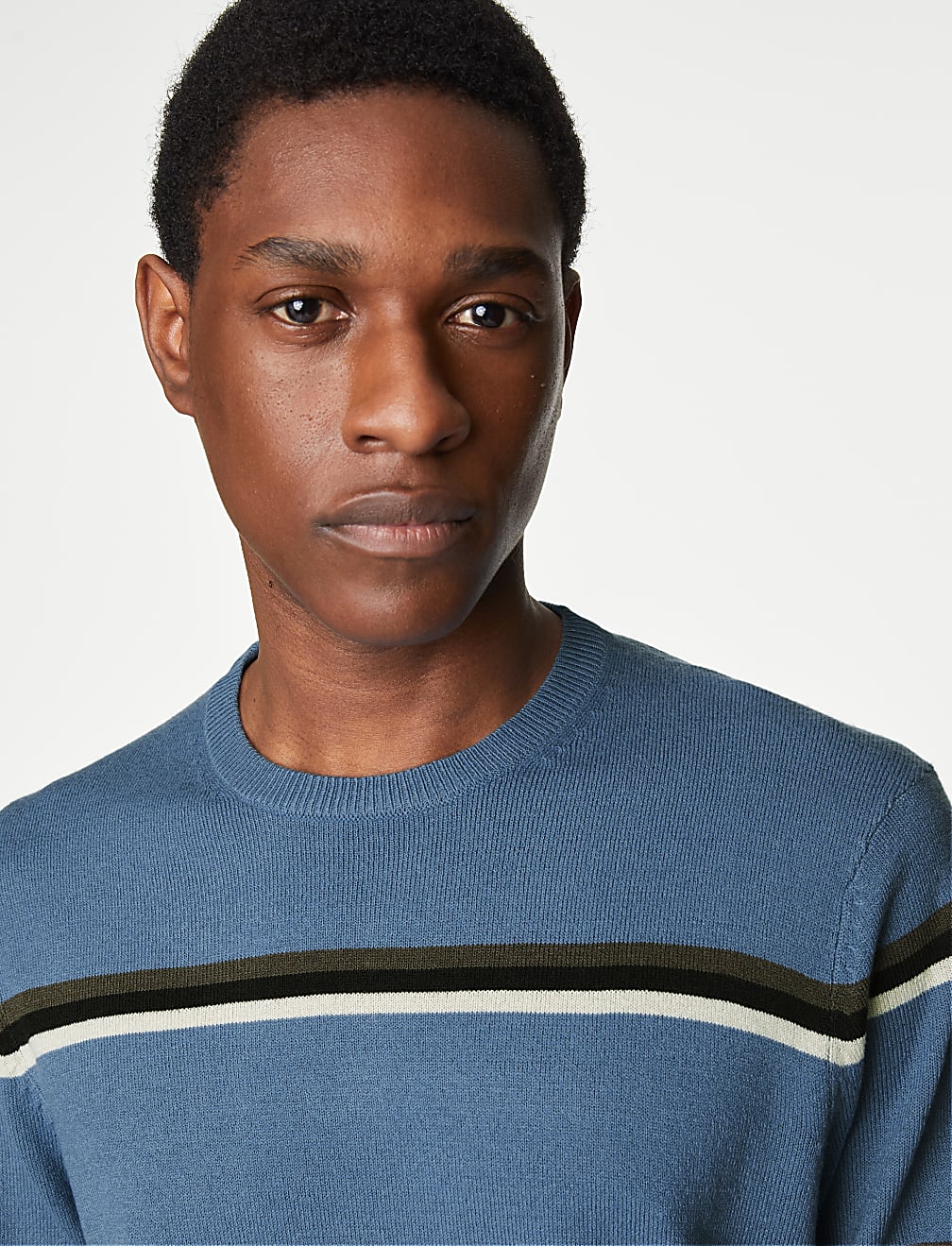 Pure Acrylic Stripes Round Neck Jumper