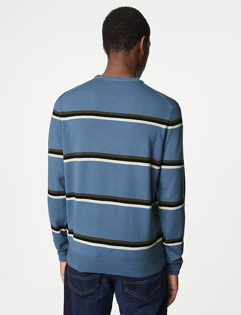 Pure Acrylic Stripes Round Neck Jumper