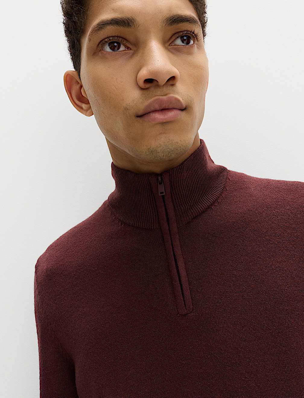 Cashmilon&trade; High Neck Half Zip Jumper