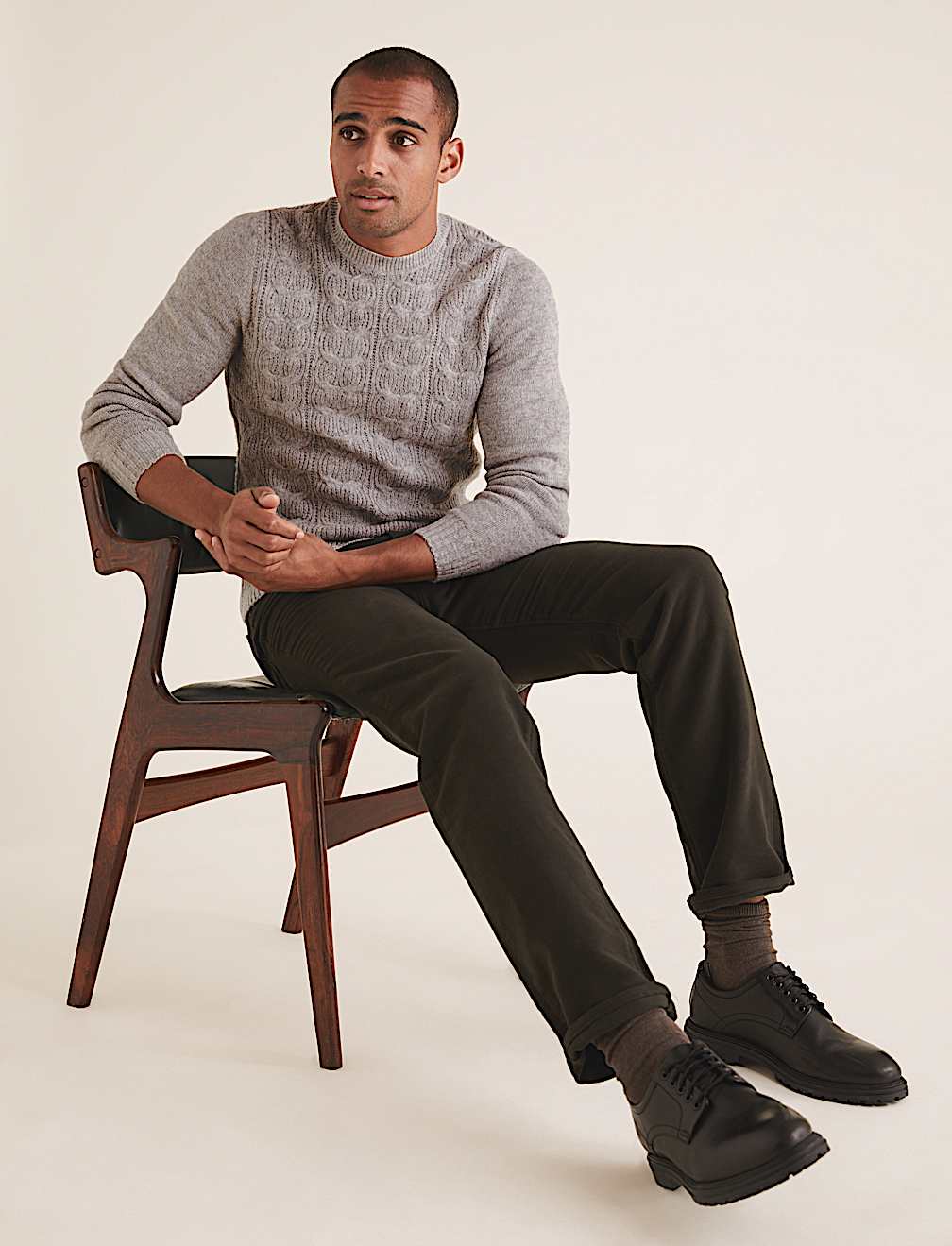 Recycled Super Soft Cable Crew Neck Jumper