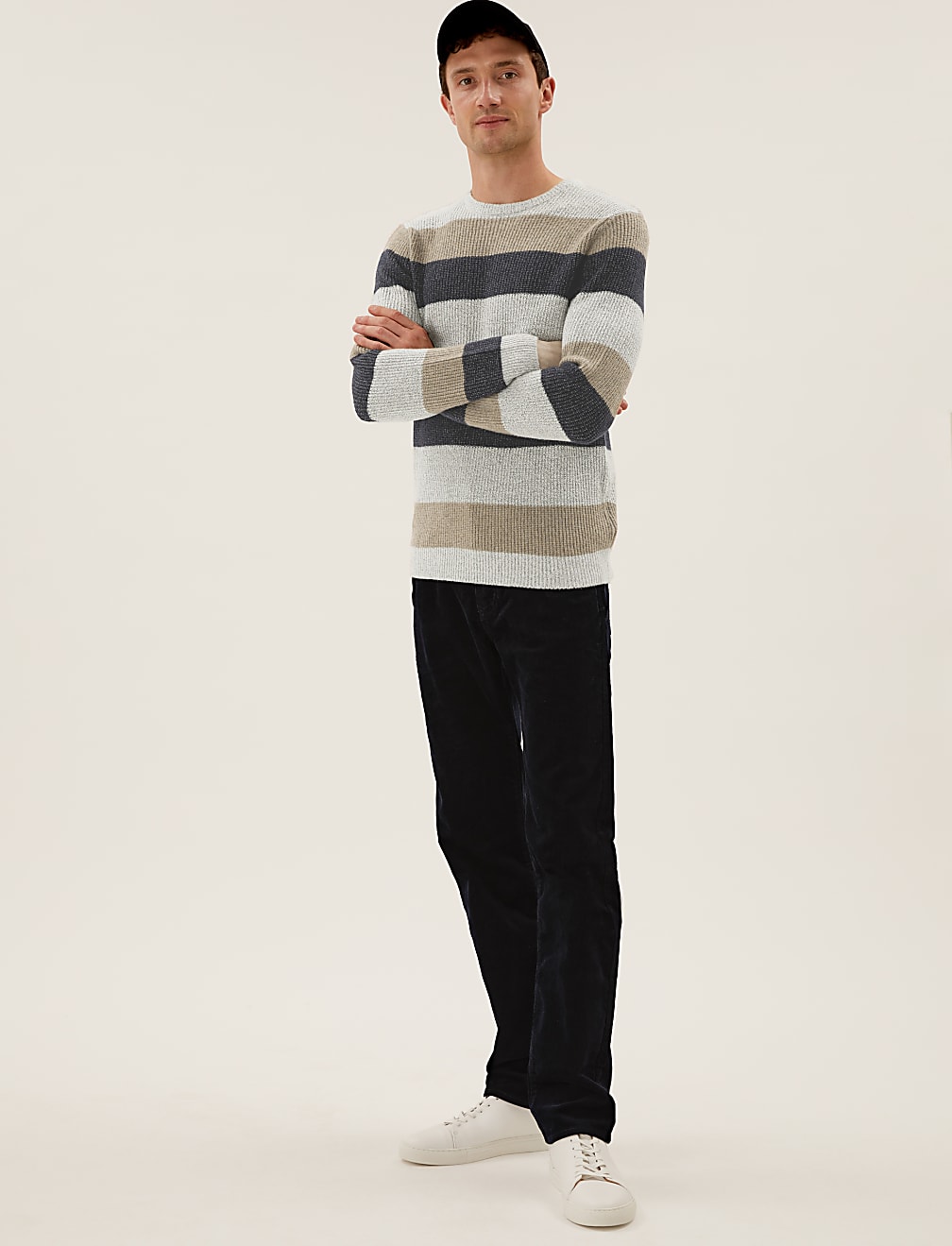 Super Soft Striped Crew Neck Jumper