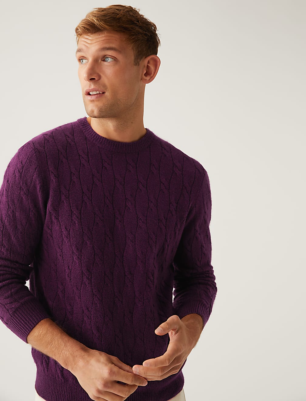 Buy Supersoft Cable Crew Neck Jumper at Marks & Spencer