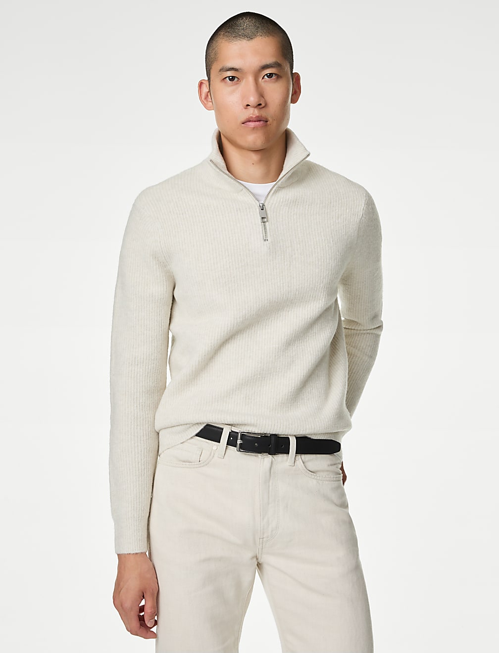 Supersoft Half Zip Jumper with Wool