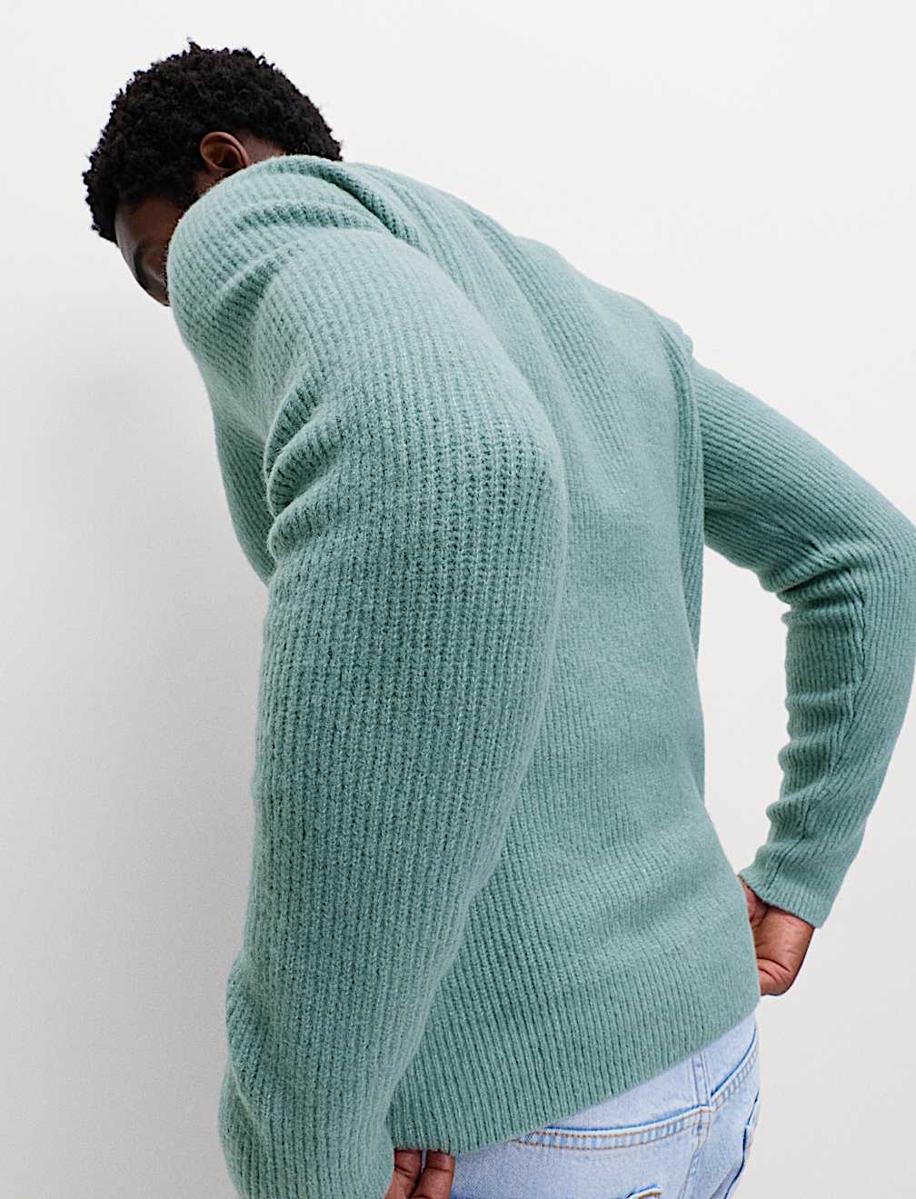 Supersoft Ribbed Crew Neck Jumper with Wool