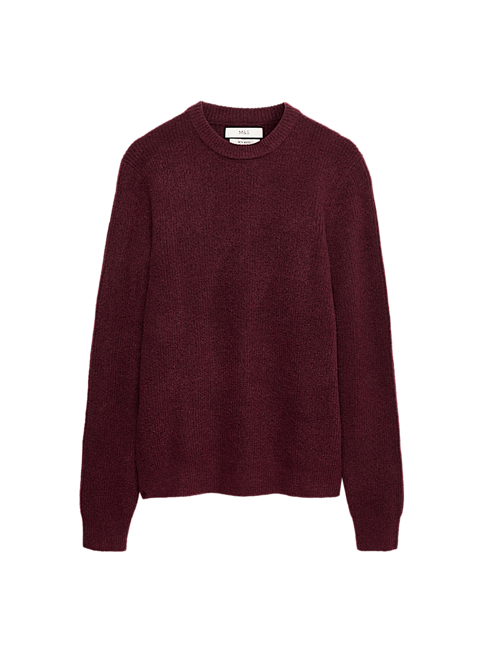 Supersoft Ribbed Crew Neck Jumper with Wool
