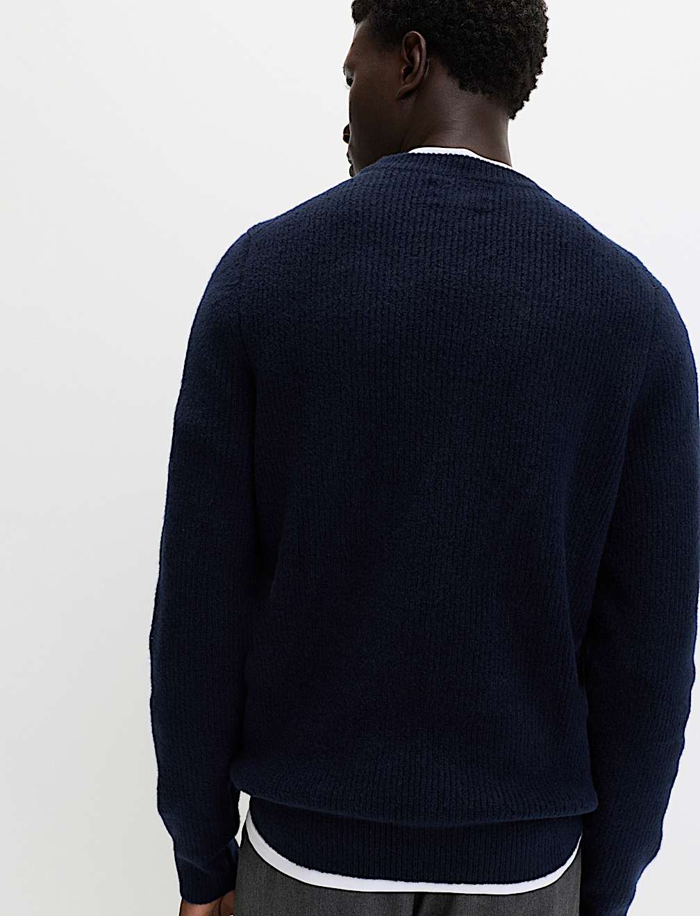 Supersoft Ribbed Crew Neck Jumper with Wool