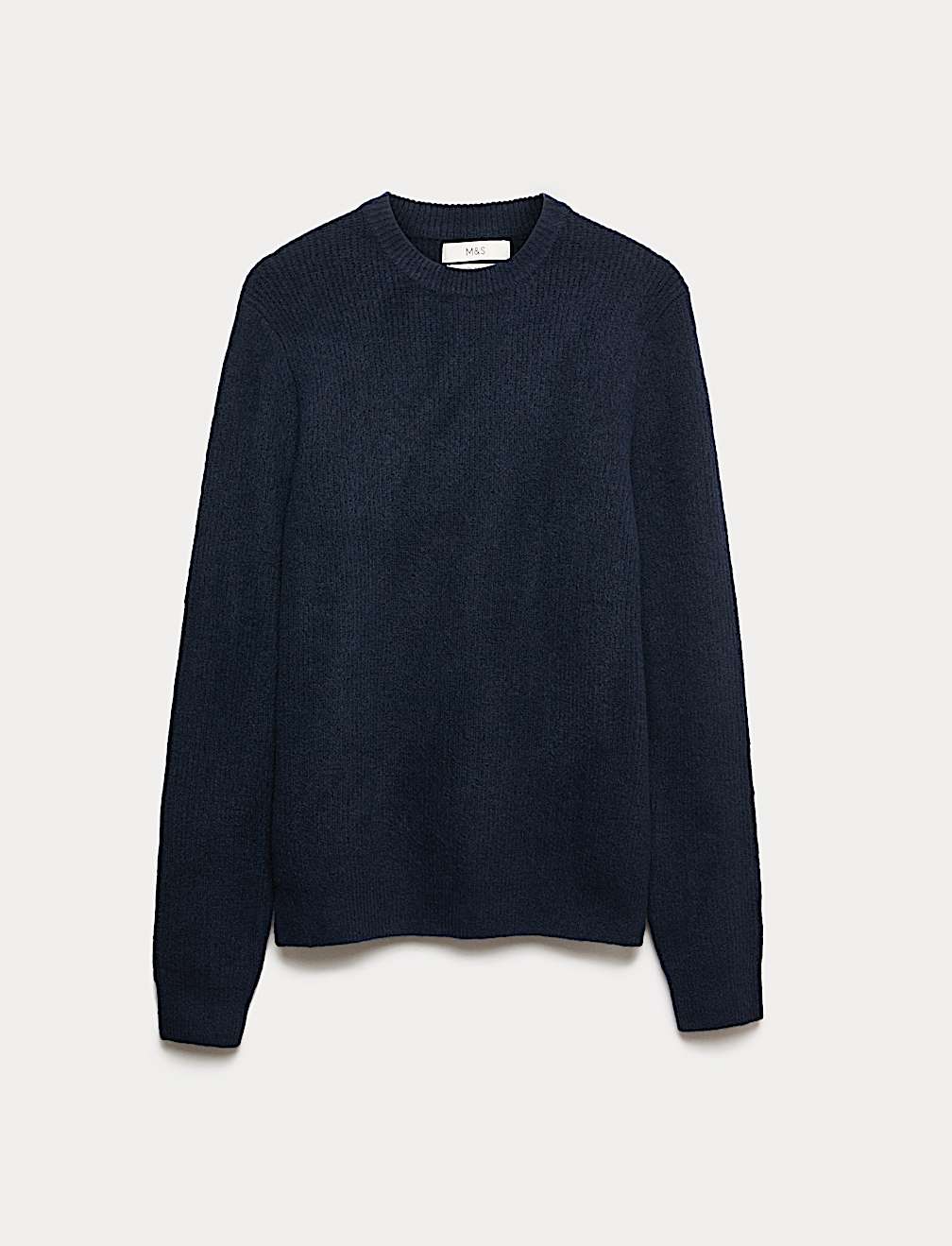Supersoft Ribbed Crew Neck Jumper with Wool