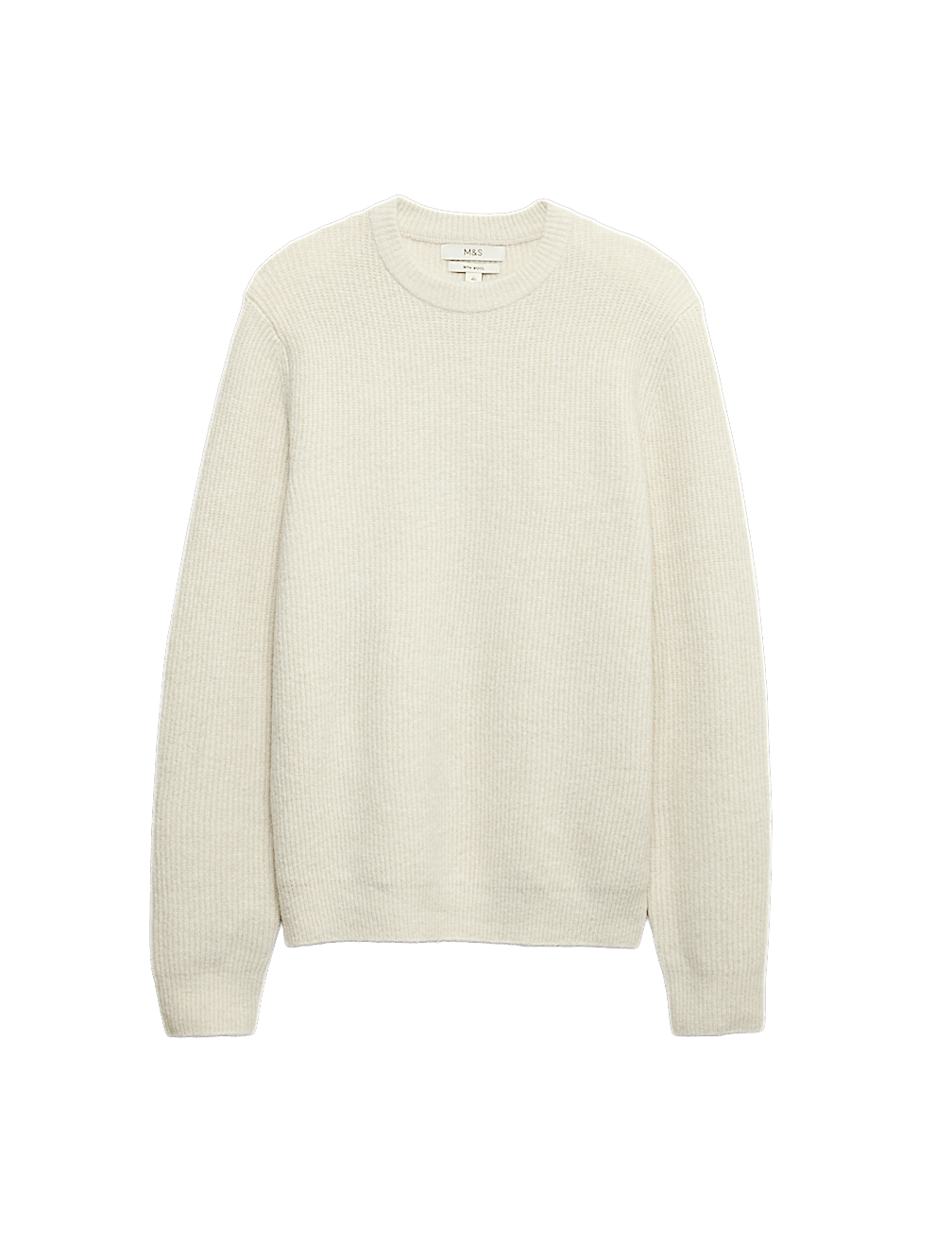 Supersoft Ribbed Crew Neck Jumper with Wool