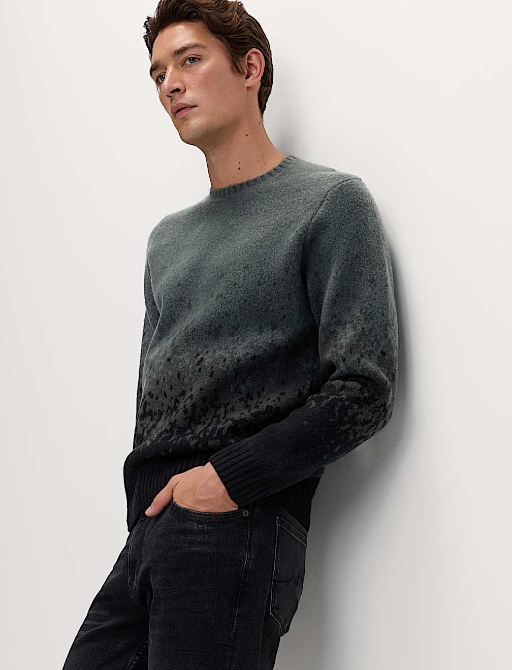Supersoft Ombre Polo Jumper with Wool