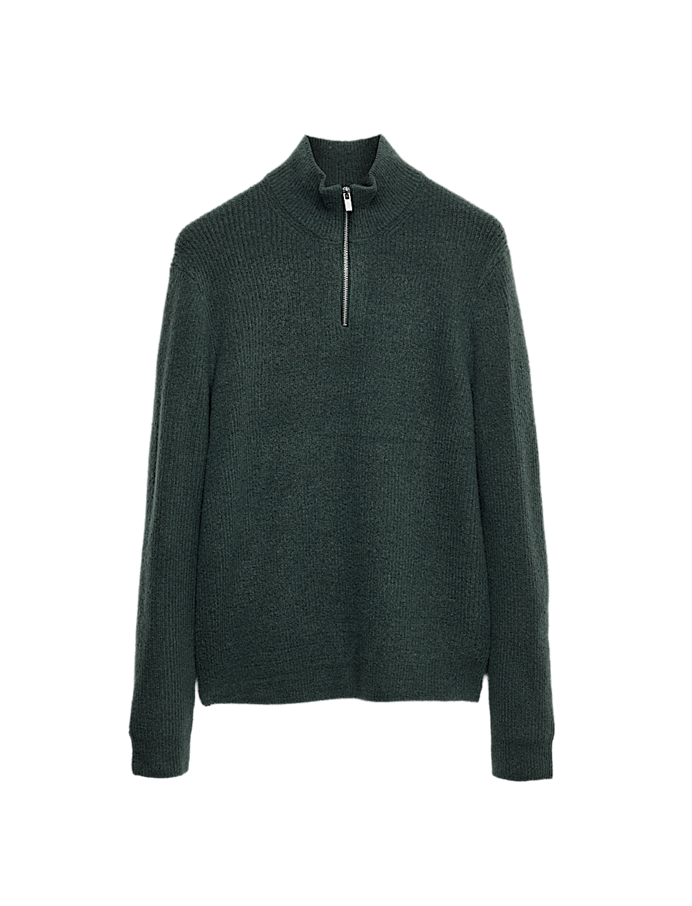 Supersoft Ribbed Half zip Jumper with Wool
