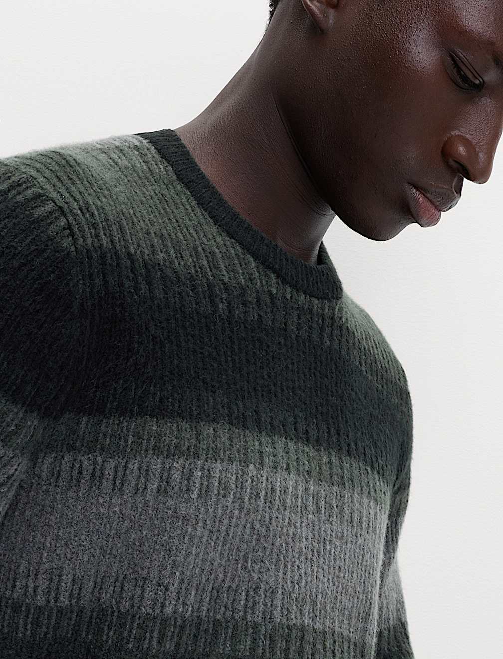 Supersoft Stripe Crew Neck Jumper with Wool