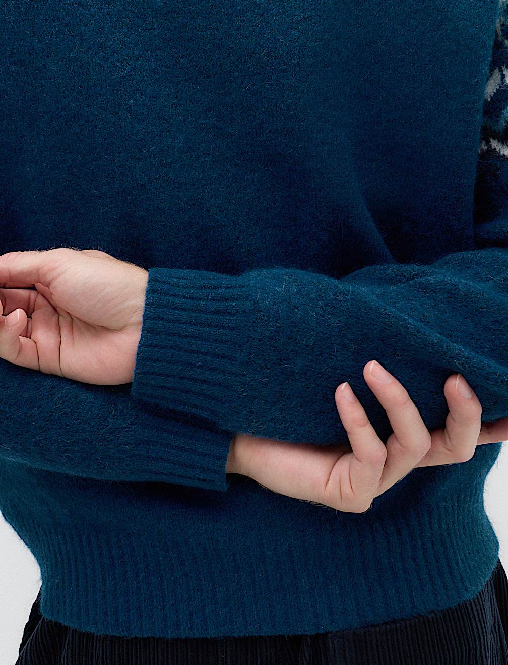 Fair Isle Half Zip Jumper with Wool
