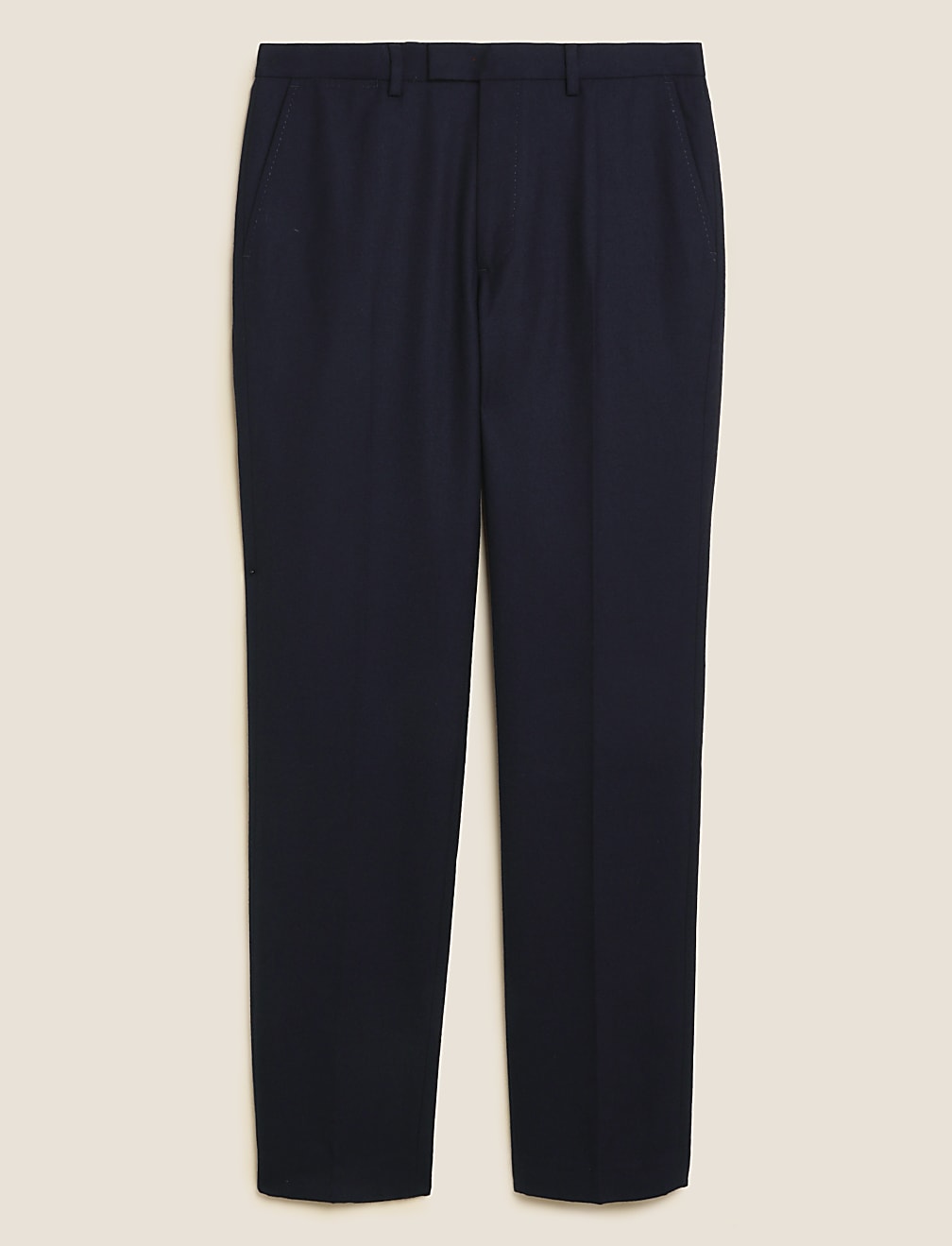 Tailored Fit Pure Wool Flannel Trousers