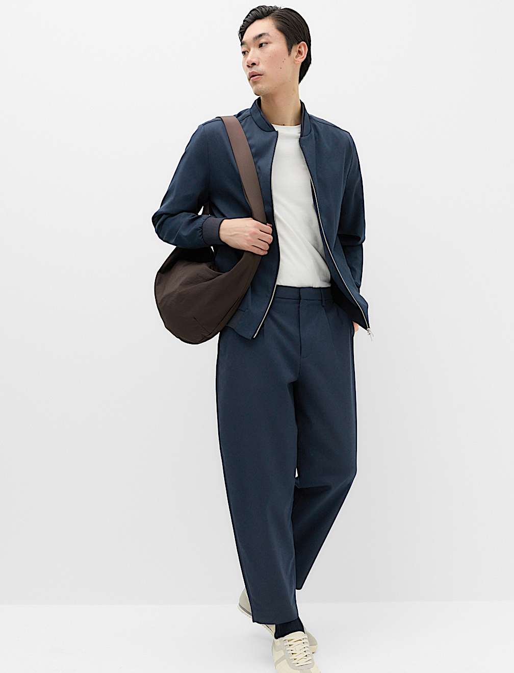 Barrel Fit Smart Twill Trousers