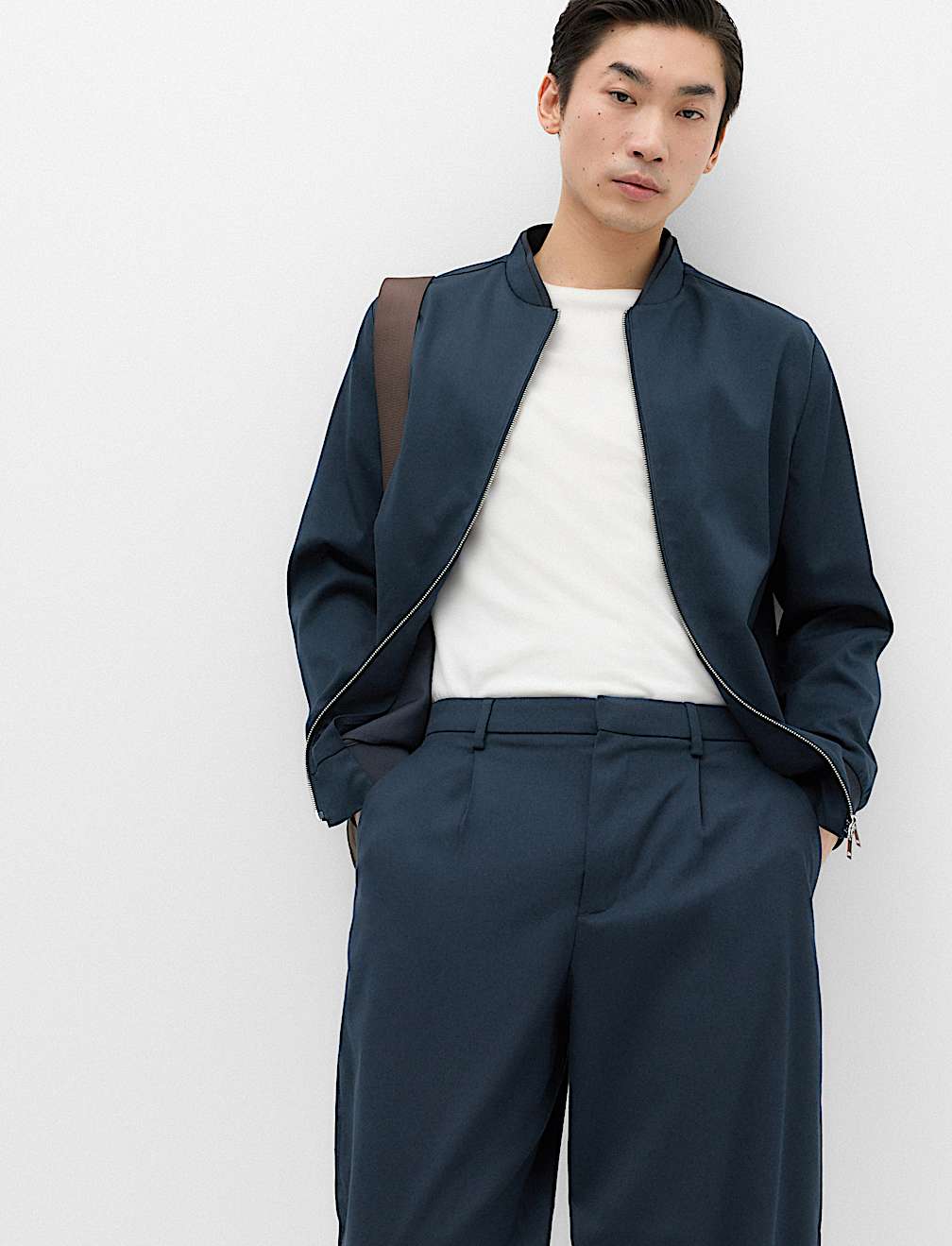 Barrel Fit Smart Twill Trousers