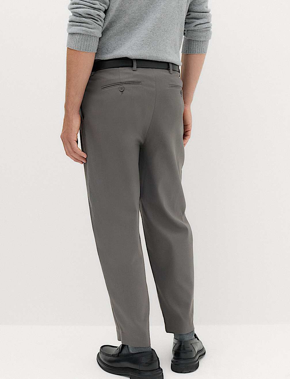 Barrel Fit Smart Twill Trousers