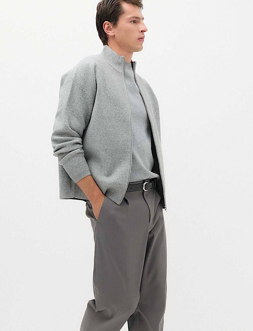 Barrel Fit Smart Twill Trousers