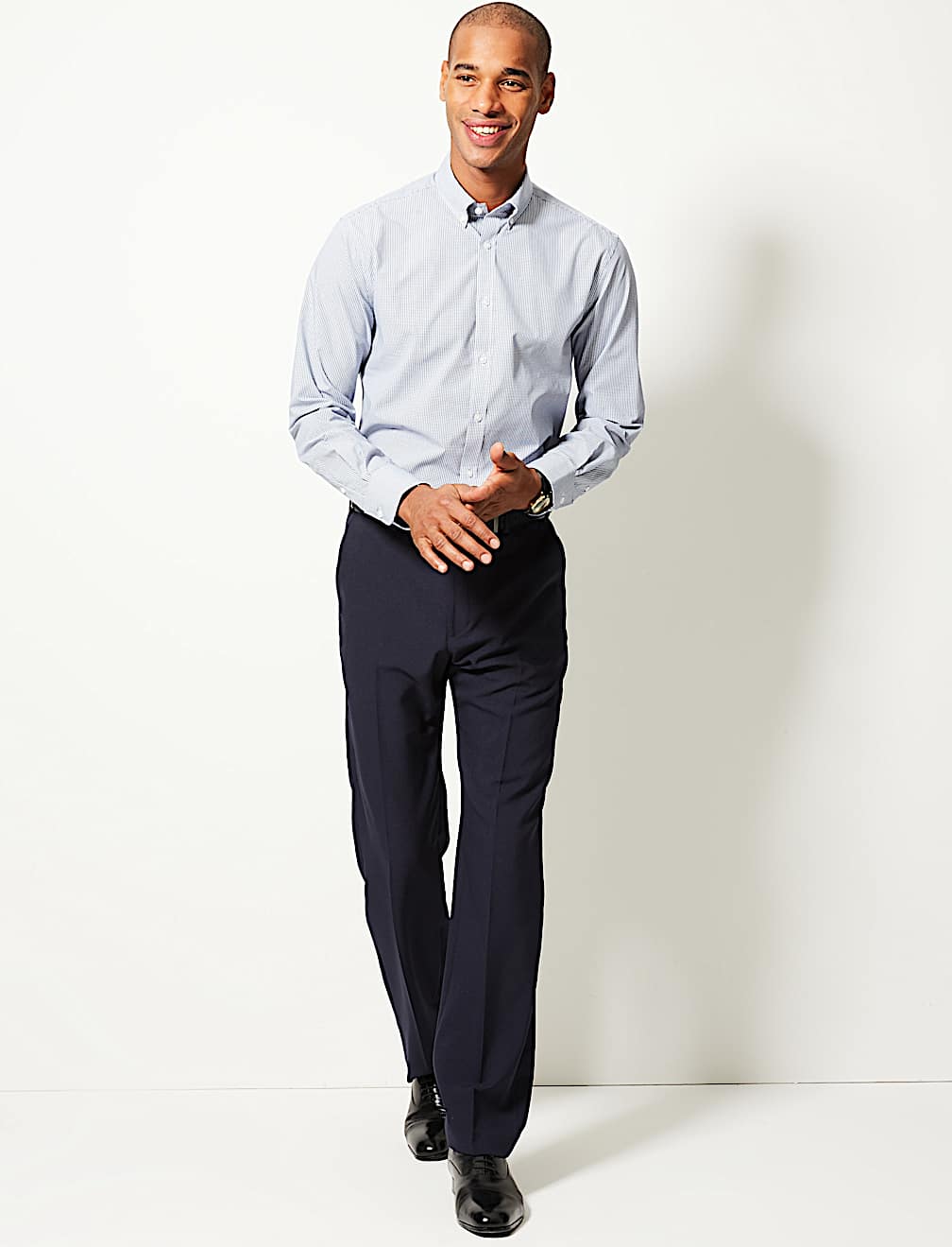 Crease Resistant Flat Front Trousers