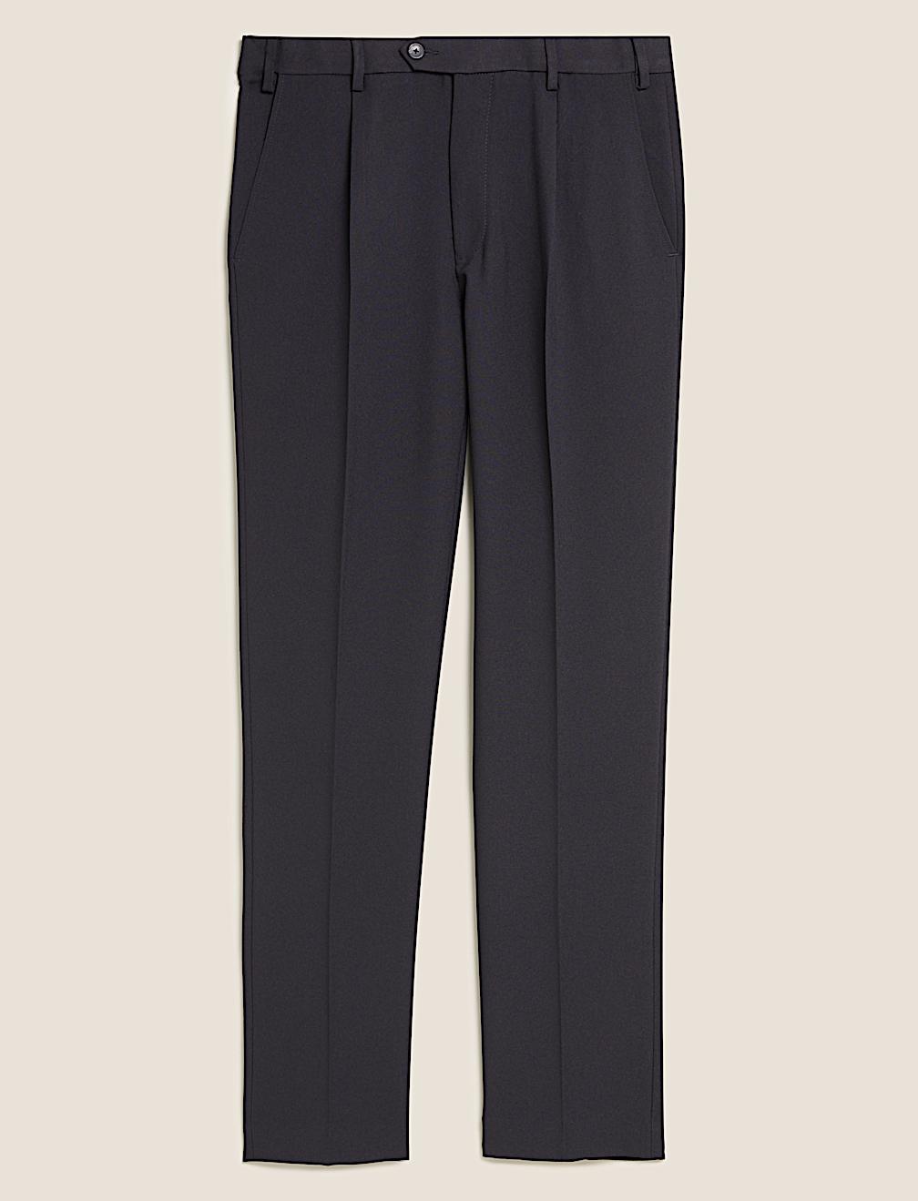 Regular Fit Single Pleat Trousers