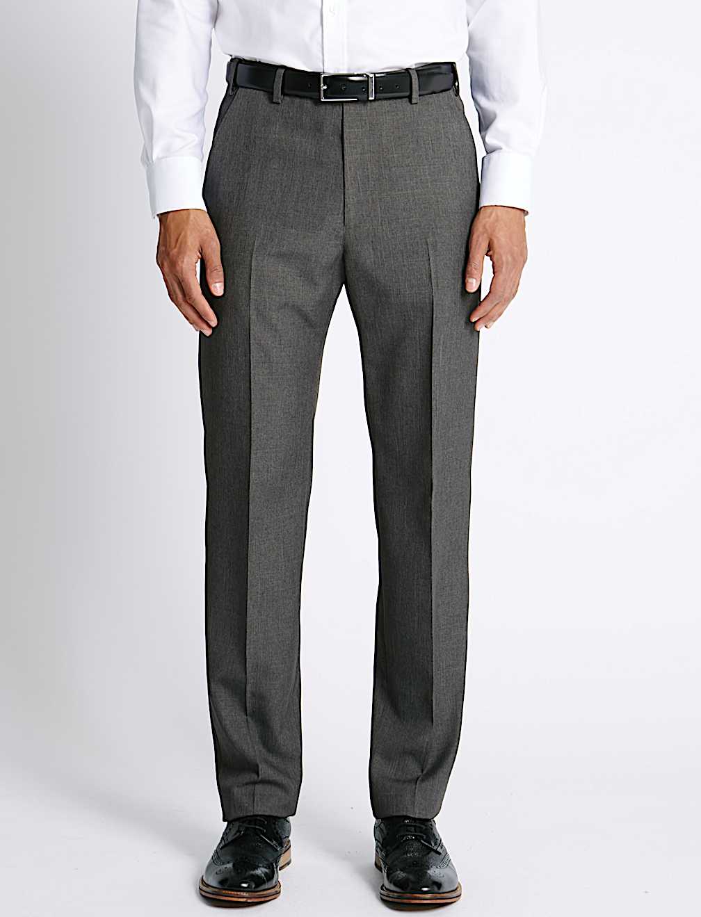 Regular Fit Flat Front Trousers