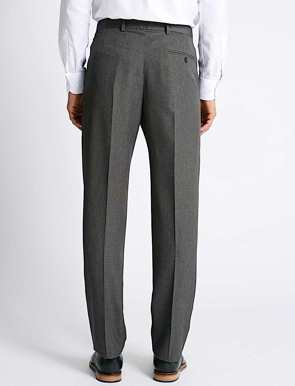 Regular Fit Flat Front Trousers